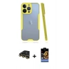 MARSİLYAN™- iPhone 14 Pro Max Kılıf Atlas Asil Serisi - Siyah Buffer Hayalet Cam Ekran Koruyucu + Raze Metal Kamera Lens - GD