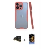 MARSİLYAN™- iPhone 14 Pro Max Kılıf Atlas Asil Serisi - Siyah Buffer Hayalet Cam Ekran Koruyucu + Raze Metal Kamera Lens - GD