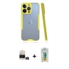 MARSİLYAN™- iPhone 14 Pro Max Kılıf Atlas Asil Serisi - Siyah Polymer Nano Ekran Koruyucu + Bilvis Titan Kamera Lens - GS