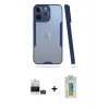 MARSİLYAN™- iPhone 14 Pro Max Kılıf Atlas Asil Serisi - Siyah Polymer Nano Ekran Koruyucu + Bilvis Titan Kamera Lens - GD