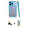 MARSİLYAN™- iPhone 14 Pro Max Kılıf Atlas Asil Serisi - Siyah Polymer Nano Ekran Koruyucu + Bilvis Titan Kamera Lens - GD