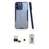 MARSİLYAN™- iPhone 14 Pro Max Kılıf Atlas Asil Serisi - Siyah Polymer Nano Ekran Koruyucu + Bilvis Titan Kamera Lens - GS