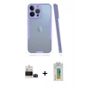 MARSİLYAN™- iPhone 14 Pro Max Kılıf Atlas Asil Serisi - Siyah Polymer Nano Ekran Koruyucu + Siyah Bilvis Titan Kamera Lens