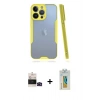 MARSİLYAN™- iPhone 14 Pro Max Kılıf Atlas Asil Serisi - Siyah Polymer Nano Ekran Koruyucu + Siyah Bilvis Titan Kamera Lens