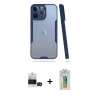 MARSİLYAN™- iPhone 14 Pro Max Kılıf Atlas Asil Serisi - Siyah Polymer Nano Ekran Koruyucu + Siyah Bilvis Titan Kamera Lens