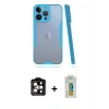MARSİLYAN™- iPhone 14 Pro Max Kılıf Atlas Asil Serisi - Siyah Polymer Nano Ekran Koruyucu + PVD Metal Kamera Lens - TU