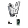 MARSİLYAN™- iPhone 14 Pro Max Kılıf Atlas Doku Koleksiyonu - Şeffaf 360 Full Body Arka Koruyucu + Bilvis Titan Kamera Lens - GD