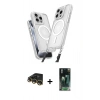 MARSİLYAN™- iPhone 14 Pro Max Kılıf Atlas Doku Koleksiyonu - Şeffaf 360 Full Body Arka Koruyucu + Raze Metal Kamera Lens - GD
