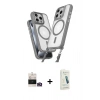 MARSİLYAN™- iPhone 14 Pro Max Kılıf Atlas Doku Koleksiyonu - Şeffaf Pasifik Cam Ekran Koruyucu + Bilvis Titan Kamera Lens - GD