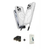 MARSİLYAN™- iPhone 14 Pro Max Kılıf Atlas Doku Koleksiyonu - Şeffaf Pasifik Cam Ekran Koruyucu + Raze Metal Kamera Lens - GD