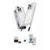 MARSİLYAN™- iPhone 14 Pro Max Kılıf Atlas Doku Koleksiyonu - Şeffaf Royal Nano Ekran Koruyucu + Bilvis Titan Kamera Lens - GD