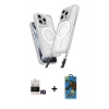 MARSİLYAN™- iPhone 14 Pro Max Kılıf Atlas Doku Koleksiyonu - Siyah 18D Cam Ekran Koruyucu + Bilvis Titan Kamera Lens - GD
