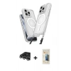 MARSİLYAN™- iPhone 14 Pro Max Kılıf Atlas Doku Koleksiyonu - Siyah 6D Mat Seramik Hayalet Nano Ekran Koruyucu + Raze Metal Kamera Lens - GS