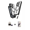 MARSİLYAN™- iPhone 14 Pro Max Kılıf Atlas Doku Koleksiyonu - Siyah Bilvis 3D Mat Cam Ekran Koruyucu + Bilvis Titan Kamera Lens - SH