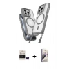 MARSİLYAN™- iPhone 14 Pro Max Kılıf Atlas Doku Koleksiyonu - Siyah Bilvis 3D Mat Cam Ekran Koruyucu + Bilvis Titan Kamera Lens - SH