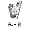 MARSİLYAN™- iPhone 14 Pro Max Kılıf Atlas Doku Koleksiyonu - Siyah Bilvis 3D Mat Cam Ekran Koruyucu + Bilvis Titan Kamera Lens - GS