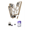 MARSİLYAN™- iPhone 14 Pro Max Kılıf Atlas Doku Koleksiyonu - Siyah Bilvis 5in1 3D Magic Cam Ekran Koruyucu + Bilvis Titan Kamera Lens - GD