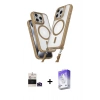 MARSİLYAN™- iPhone 14 Pro Max Kılıf Atlas Doku Koleksiyonu - Siyah Bilvis 5in1 3D Magic Cam Ekran Koruyucu + Bilvis Titan Kamera Lens - DNMR