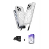 MARSİLYAN™- iPhone 14 Pro Max Kılıf Atlas Doku Koleksiyonu - Siyah Bilvis 5in1 3D Magic Cam Ekran Koruyucu + Gümüş Raze Metal Kamera Lens