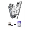 MARSİLYAN™- iPhone 14 Pro Max Kılıf Atlas Doku Koleksiyonu - Siyah Bilvis 5in1 3D Magic Cam Ekran Koruyucu + Bilvis Titan Kamera Lens - GD