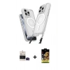 MARSİLYAN™- iPhone 14 Pro Max Kılıf Atlas Doku Koleksiyonu - Siyah Buffer Cam Ekran Koruyucu + Bilvis Titan Kamera Lens - SH