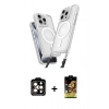 MARSİLYAN™- iPhone 14 Pro Max Kılıf Atlas Doku Koleksiyonu - Siyah Buffer Cam Ekran Koruyucu + PVD Metal Kamera Lens - TU