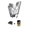 MARSİLYAN™- iPhone 14 Pro Max Kılıf Atlas Doku Koleksiyonu - Siyah Buffer Cam Ekran Koruyucu + Raze Metal Kamera Lens - GD