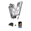 MARSİLYAN™- iPhone 14 Pro Max Kılıf Atlas Doku Koleksiyonu - Siyah Buffer Hayalet Cam Ekran Koruyucu + Raze Metal Kamera Lens - GD