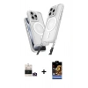 MARSİLYAN™- iPhone 14 Pro Max Kılıf Atlas Doku Koleksiyonu - Siyah Buffer Hayalet Cam Ekran Koruyucu + Gold Bilvis Titan Kamera Lens