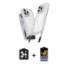 MARSİLYAN™- iPhone 14 Pro Max Kılıf Atlas Doku Koleksiyonu - Siyah Buffer Hayalet Cam Ekran Koruyucu + PVD Metal Kamera Lens - TU