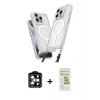 MARSİLYAN™- iPhone 14 Pro Max Kılıf Atlas Doku Koleksiyonu - Siyah Mat Seramik Nano Ekran Koruyucu + PVD Metal Kamera Lens - TU