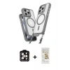 MARSİLYAN™- iPhone 14 Pro Max Kılıf Atlas Doku Koleksiyonu - Siyah Mat Seramik Nano Ekran Koruyucu + PVD Metal Kamera Lens - TU