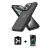 MARSİLYAN™- iPhone 14 Pro Max Kılıf Atlas Form - Şeffaf 360 Full Body Arka Koruyucu + PVD Metal Kamera Lens - TU