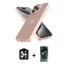 MARSİLYAN™- iPhone 14 Pro Max Kılıf Atlas Form - Şeffaf 360 Full Body Arka Koruyucu + PVD Metal Kamera Lens - TU