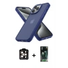 MARSİLYAN™- iPhone 14 Pro Max Kılıf Atlas Form - Şeffaf 360 Full Body Arka Koruyucu + PVD Metal Kamera Lens - TU