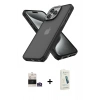 MARSİLYAN™- iPhone 14 Pro Max Kılıf Atlas Form - Şeffaf Pasifik Cam Ekran Koruyucu + Bilvis Titan Kamera Lens - GS