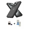 MARSİLYAN™- iPhone 14 Pro Max Kılıf Atlas Form - Şeffaf Royal Nano Ekran Koruyucu + Bilvis Titan Kamera Lens - DNMR