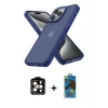 MARSİLYAN™- iPhone 14 Pro Max Kılıf Atlas Form - Siyah 18D Cam Ekran Koruyucu + PVD Metal Kamera Lens - TU