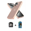 MARSİLYAN™- iPhone 14 Pro Max Kılıf Atlas Form - Siyah 18D Cam Ekran Koruyucu + PVD Metal Kamera Lens - TU