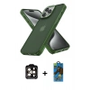 MARSİLYAN™- iPhone 14 Pro Max Kılıf Atlas Form - Siyah 18D Cam Ekran Koruyucu + PVD Metal Kamera Lens - TU