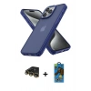 MARSİLYAN™- iPhone 14 Pro Max Kılıf Atlas Form - Siyah 18D Cam Ekran Koruyucu + Raze Metal Kamera Lens - GD