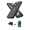 MARSİLYAN™- iPhone 14 Pro Max Kılıf Atlas Form - Siyah 18D Cam Ekran Koruyucu + Raze Metal Kamera Lens - GD