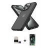 MARSİLYAN™- iPhone 14 Pro Max Kılıf Atlas Form - Siyah 360 Mat Full Body Arka Koruyucu + Bilvis Titan Kamera Lens - GS
