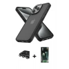 MARSİLYAN™- iPhone 14 Pro Max Kılıf Atlas Form - Siyah 360 Mat Full Body Arka Koruyucu + Raze Metal Kamera Lens - GS