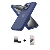 MARSİLYAN™- iPhone 14 Pro Max Kılıf Atlas Form - Siyah Bilvis 3D Mat Cam Ekran Koruyucu + Bilvis Titan Kamera Lens - SH