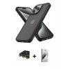 MARSİLYAN™- iPhone 14 Pro Max Kılıf Atlas Form - Siyah Bilvis 3D Mat Cam Ekran Koruyucu + Raze Metal Kamera Lens - GD