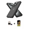 MARSİLYAN™- iPhone 14 Pro Max Kılıf Atlas Form - Siyah Buffer Cam Ekran Koruyucu + Bilvis Titan Kamera Lens - SH