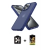 MARSİLYAN™- iPhone 14 Pro Max Kılıf Atlas Form - Siyah Buffer Cam Ekran Koruyucu + PVD Metal Kamera Lens - TU