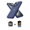MARSİLYAN™- iPhone 14 Pro Max Kılıf Atlas Form - Siyah Buffer Hayalet Cam Ekran Koruyucu + PVD Metal Kamera Lens - TU