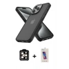 MARSİLYAN™- iPhone 14 Pro Max Kılıf Atlas Form - Siyah Joko 5D Cam + PVD Metal Kamera Lens - TU